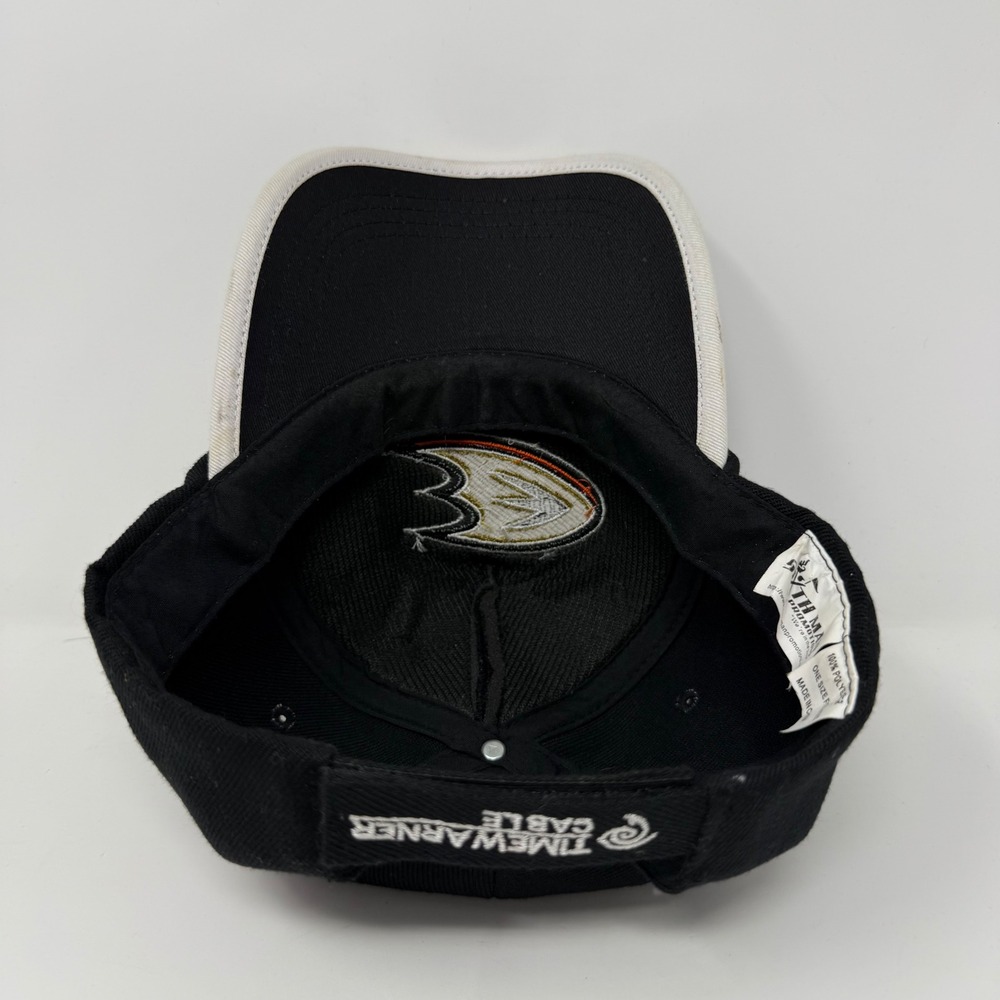 SGA Anaheim Ducks Baseball Cap‎ Black Gold White Embroidered Strapback OSFM - Picture 7 of 8
